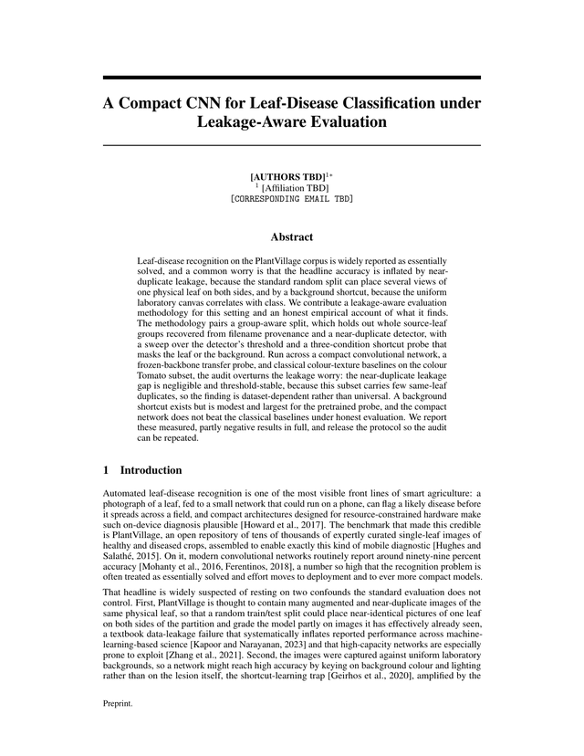 First page of the leaf-disease leakage audit paper
